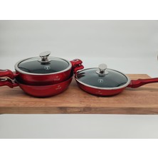 Tivoli Evida Tivilo Metallic Line Red Collection 5 Parça Tencere Takımı