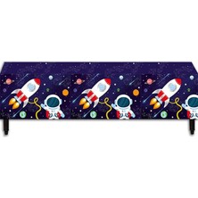 Dizayn Parti Evi Kozmik Galaksi Uzay Temalı Masa Örtüsü