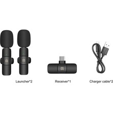 Silhouette Kablosuz Yaka Mikrofonu Mikrofon Dış Mekan Canlı Kayıt Gürültü Azaltma Çok Fonksiyonlu Kablosuz Mikrofon, A (Yurt Dışından)