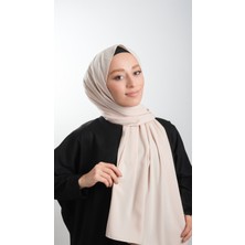 Hürrem Bone Bej Düz Klasik Şal Medine Ipeği Sade 202103_12