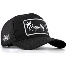 BlackBörk V2 Trucker Royalty - 2 Kod Logolu Unisex Siyah Şapka (Cap)