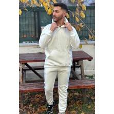 Yakamel Erkek Kalın 3 Iplik Kapşonlu Eşofman Takımı