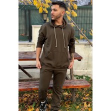 Yakamel Erkek Kalın 3 Iplik Kapşonlu Eşofman Takımı