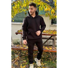 Yakamel Erkek Kalın 3 Iplik Kapşonlu Eşofman Takımı