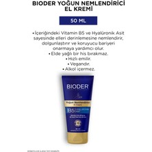 Bioder Yoğun Nemlendirici El Kremi 50 ml - Vitamin B5 Hyalüronik Asit 24 Saat Etki Alkolsüz 3 Lü