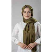 Hürrem Bone Yağ Yeşili Çizgili Şal Viskon Kumaş Bursa Dolama 202110_36