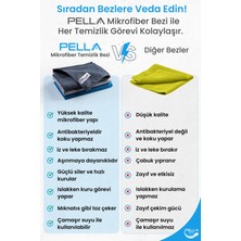 Pella Active Çamaşır Suyu ile Kullanılabilen Tek Mikrofiber Bez 3'lü Temizlik Bezi, 60x40 Cm