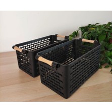 Tekno Trust Plastik 2 Adet Çok Amaçlı Plastik Tutacaklı Organizer Sepet - Dolap Içi & Çekmece Düzenleyici Sepet