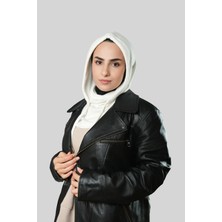 Hürrem Bone Krem Bağcıklı Peluş Salaş Balaklava Boyunluklu Bere Jakar Düz 2328_40