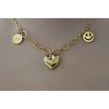 Nevamor Emoji Kalp Altın Kaplama Kolye
