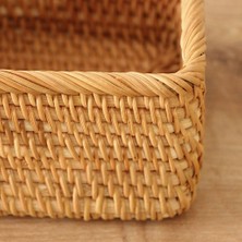 Naturel Home Bohem Rattan Saklama Kutusu 20X14X8 Cm, Sepet, Peçetelik Iskandinav, Modern, Rattan