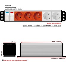 Scs Pazar Bürotik Priz Kutusu Alüminyum Blok - 6X45 ( 12 Modül ) SCS-645-01