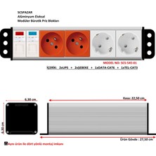 Scs Pazar Bürotik Priz Kutusu Alüminyum Blok - 5X45 ( 10 Modül ) SCS-545-01