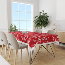 Moud's Ho Ho Ho Yılbaşı Desenli Süet Dertsiz Masa Örtüsü