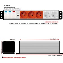 Scs Pazar Bürotik Priz Kutusu Alüminyum Blok - 7X45 ( 14 Modül ) SCS-745-01