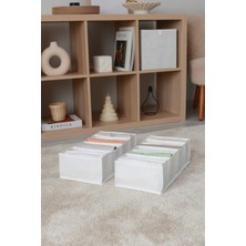 Tekno Trust Çekmece Içi 2'li Set Beyaz 7 Bölmeli Dolap Çekmece Içi Akordiyon Tipi Katlanır Çamaşır Düzenleyici