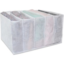 Tekno Trust NOCOLOR-1C085FE2 5 Gözlü Dolap Çekmece Içi Akordiyon Katlanır Çamaşır Düzenleyici Organizer Xx-Larg