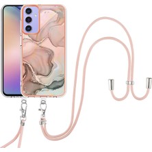 Cool-M Case Samsung Galaxy A15 5g / A15 4g Tpu Mermer Desen Crossbody Lanyard Telefon Kılıfı (Yurt Dışından)