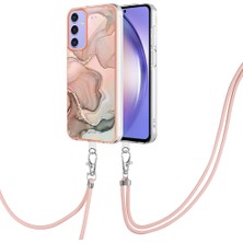 Cool-M Case Samsung Galaxy A15 5g / A15 4g Tpu Mermer Desen Crossbody Lanyard Telefon Kılıfı (Yurt Dışından)