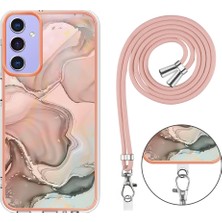 Cool-M Case Samsung Galaxy A15 5g / A15 4g Tpu Mermer Desen Crossbody Lanyard Telefon Kılıfı (Yurt Dışından)