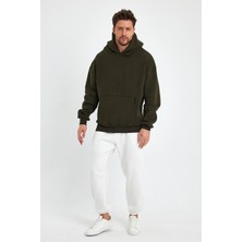 Kef Clothing Haki Hoodie, Oversize Sweatshirt, Erkek Hoodie, Kanguru Cep Kapüşonlu