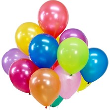 Balonevi Karışık Renkli Metalik Balon 10 Adet