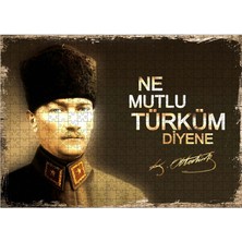 Tablomega Ahşap Mdf Puzzle Yapboz Atatürk Imza ve Sözü 500 Parça 50*70 cm