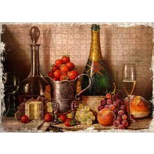 Tablomega Ahşap Mdf Puzzle Yapboz Meyve ve Şarap Masası 500 Parça 50*70 cm