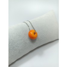 Hanecambaz Turuncu Charm Cam Boncuk Kolye