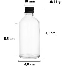 Afracam 50 ml Metal Siyah Kapaklı Hediyelik Şat Şişesi 50 cc Kolonya Koku Süs Shot Cam Şişe 20 Adet