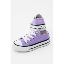 Çocuk Unisex Lila Rahat Kalıp Bağcıklı Sneaker