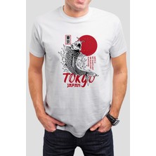 T-35 Tokyo Japan Baskılı Beyaz Unisex Tişört C268