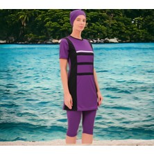 Shopiolog Uzun Kollu Palmiye Desenli Esnek Tam Tesettür