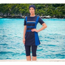 Shopiolog Uzun Kollu Palmiye Desenli Esnek Tam Tesettür