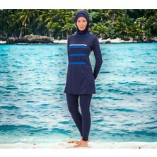 Shopiolog Uzun Kollu Palmiye Desenli Esnek Tam Tesettür