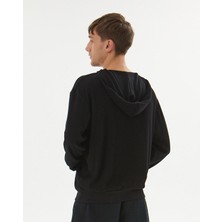 Ayma Active Siyah Erkek Fitilli Kapşonlu Hoodie