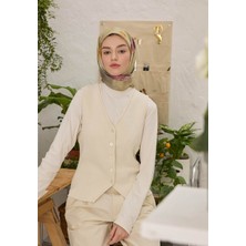 Fresh Blaır Desen Pamuk Ipek Eşarp Yağ Yeşili