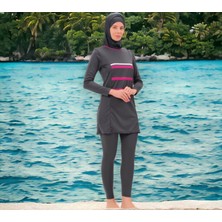 Shopiolog Uzun Kollu Palmiye Desenli Esnek Tam Tesettür