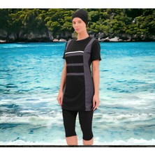 Shopiolog Uzun Kollu Palmiye Desenli Esnek Tam Tesettür