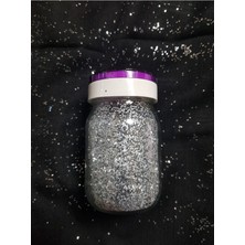 Canerler 1kg Gümüş Sim Tozu Glitter Iri Taneli- Epoksi - Boya - Süsleme - Tekstile Uyumlu Toz Sim