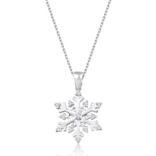 İryum  Pırlanta Kar Tanesi Tasarım Kolye