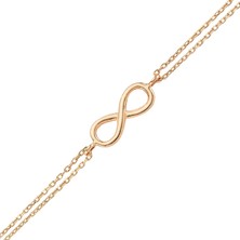 Altın Sepeti Rose Gümüş Mini Sonsuzluk Bileklik