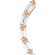 Altın Sepeti Rose Altın Baget Helix Küpe