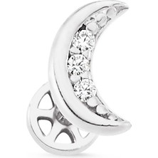 Altın Sepeti Beyaz Altın Tragus Hilal Piercing