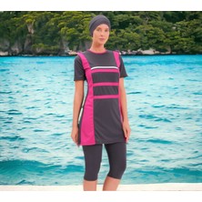 Shopiolog Uzun Kollu Palmiye Desenli Esnek Tam Tesettür