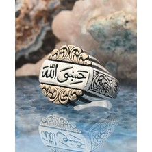 Prestige Gümüş Hasbiyallah Yazılı (Allah Bana Yeter) 925 Ayar Gümüş Erkek Yüzüğü