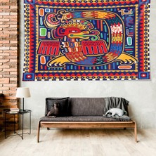 Pelangi Ejderha Desen Leke Tutmaz Kadife Dokulu Kumaş Duvar Örtüsü Duvar Halısı Tapestry