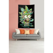 Pelangi Siyah Rick And Morty Leke Tutmaz Kadife Kumaş Duvar Örtüsü Duvar Halısı Tapestry