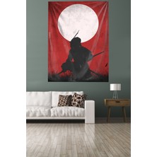 Pelangi Japon Samuray Kılıçlı Adam Leke Tutmaz Kadife Kumaş Duvar Örtüsü Duvar Halısı Tapestry