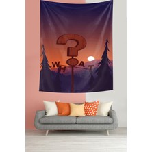 Pelangi Gündoğumu Soru Işareti What Yazılı Leke Tutmaz Kumaş Duvar Örtüsü Duvar Halısı Tapestry